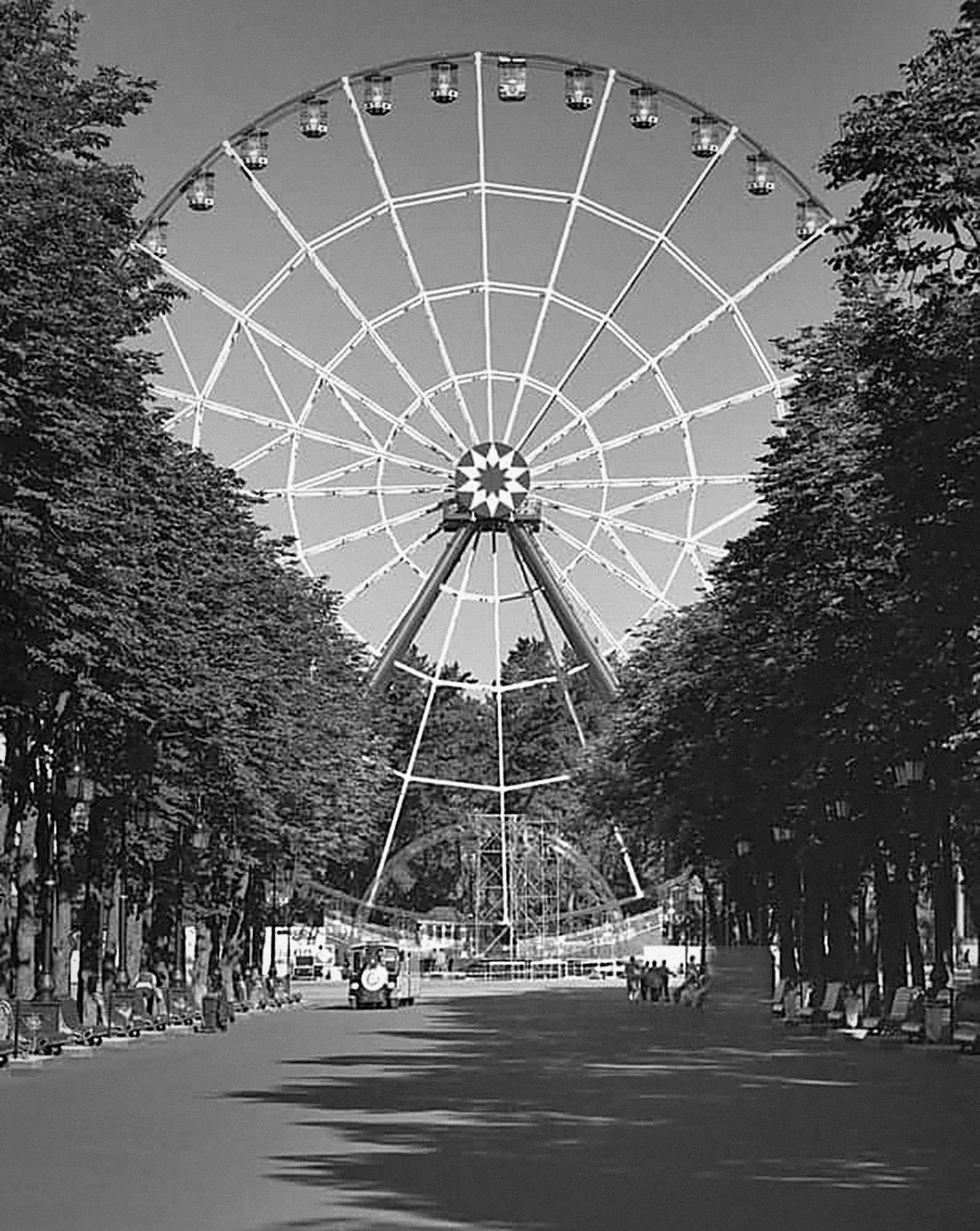 The Ferris wheel in a park in Kharkiv, Ukraine