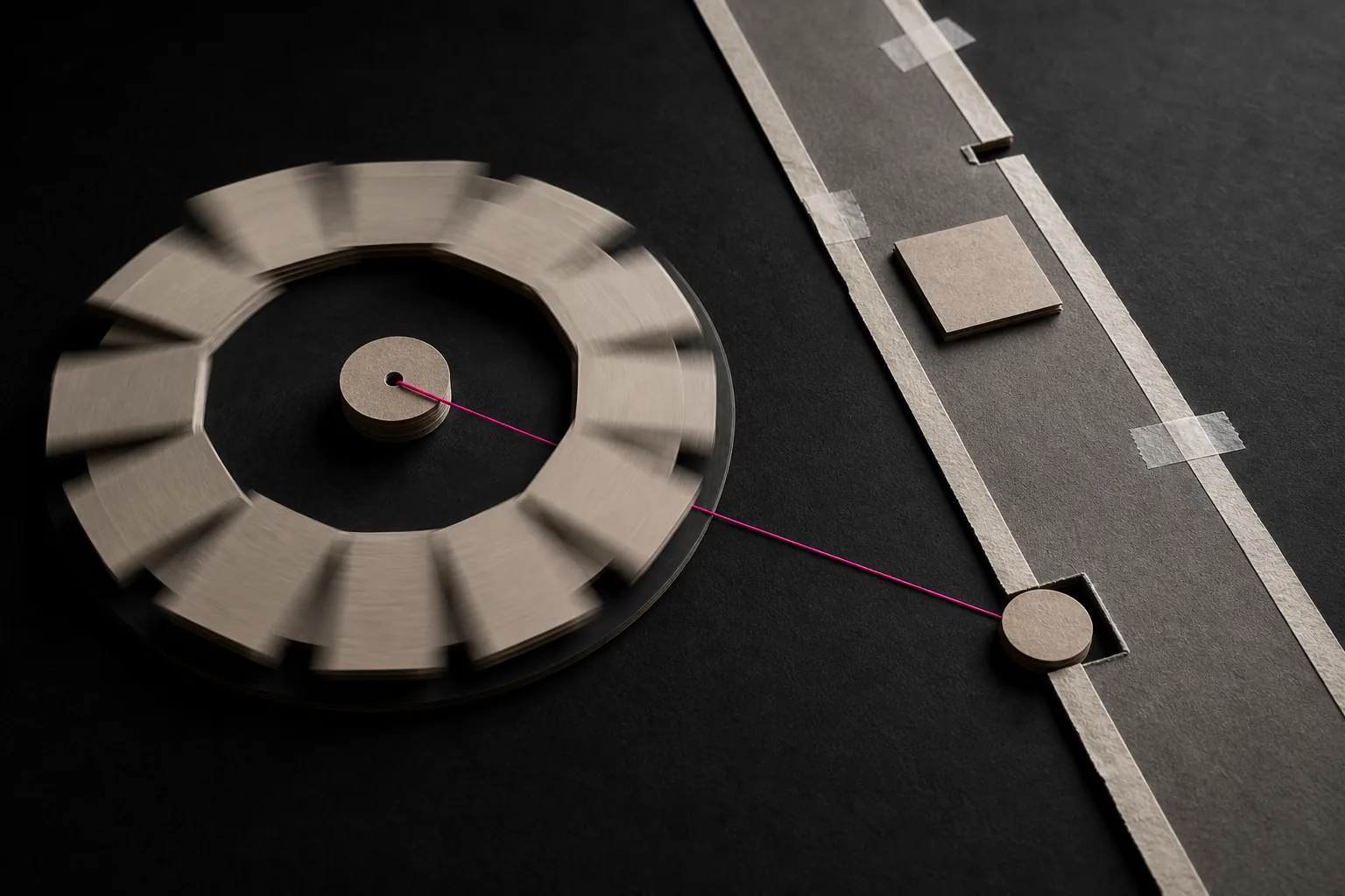 The seller's activity wheel spins beside a buyer-progress rail that does not move.