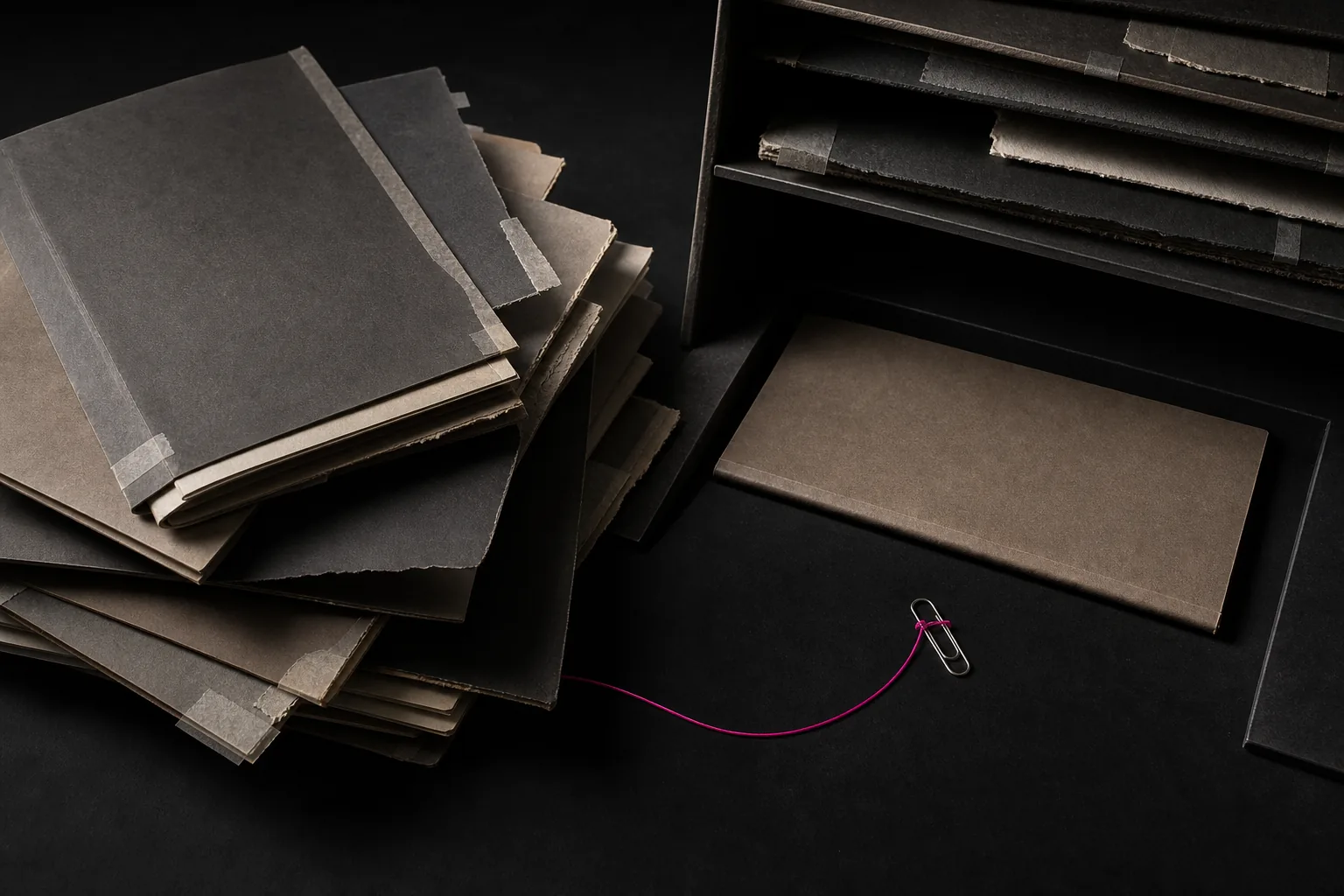 A deal folder is deliberately moved from the active pile to a separate pause shelf.