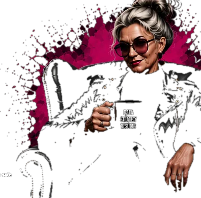GrandMa relaxing in a leather chair with a coffee mug