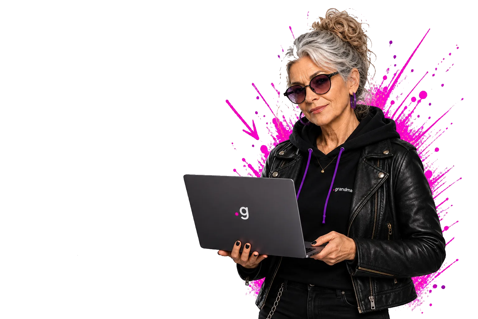 Бабуля GrandMa з ноутбуком