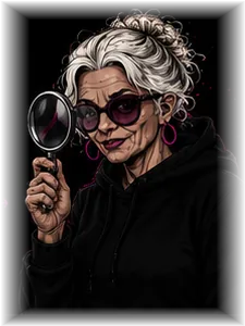 GrandMa with a magnifying glass