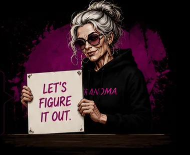 GrandMa holding a strategy note